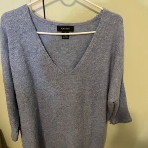 Karen Kane Women's Heather Blue V-Neck Sweater